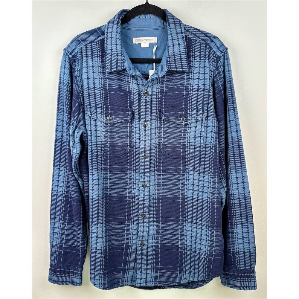 Outerknown Blanket Shirt Men's S Blue Plaid Plaid Button-Up Overshirt